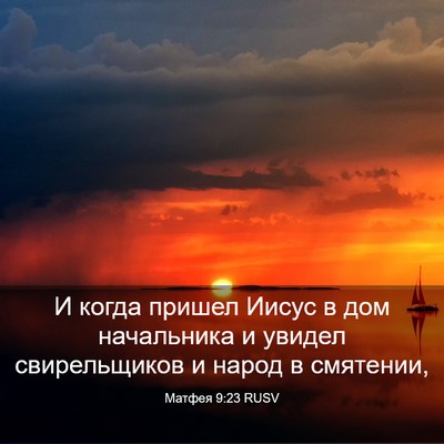 Picture 03 - Матфея 9:23 RUSV - И когда пришел Иисус в дом - Bible Verse Picture