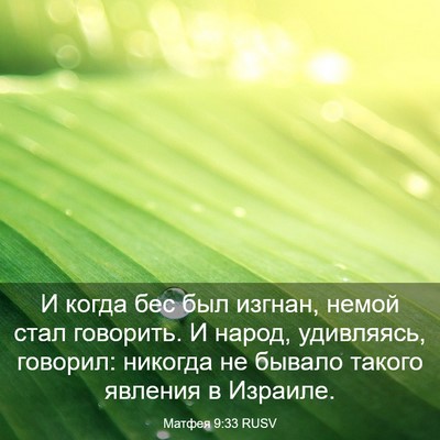 Picture 03 - Матфея 9:33 RUSV - И когда бес был изгнан, - Bible Verse Picture