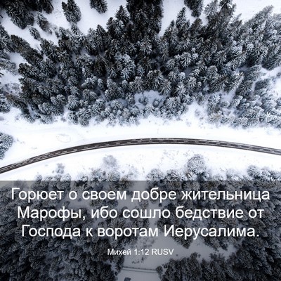 Picture 03 - Михей 1:12 RUSV - Горюет о своем добре - Bible Verse Picture