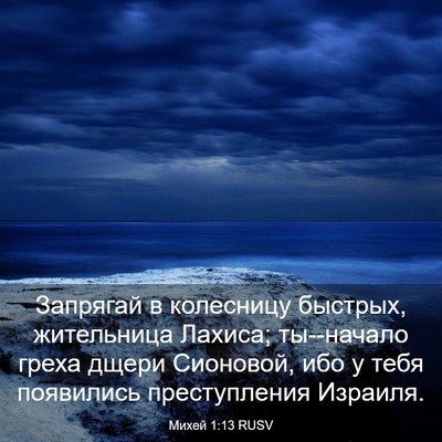 Picture 03 - Михей 1:13 RUSV - Запрягай в колесницу - Bible Verse Picture