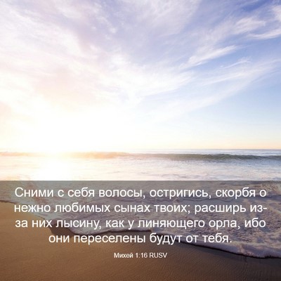 Picture 03 - Михей 1:16 RUSV - Сними с себя волосы, - Bible Verse Picture