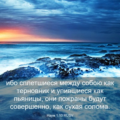Picture 03 - Наум 1:10 RUSV - ибо сплетшиеся между собою - Bible Verse Picture