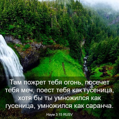 Picture 03 - Наум 3:15 RUSV - Там пожрет тебя огонь, - Bible Verse Picture