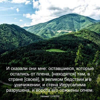 Picture 03 - Неемия 1:3 RUSV - И сказали они мне: - Bible Verse Picture