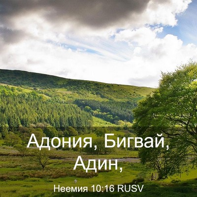 Picture 03 - Неемия 10:16 RUSV - Адония, Бигвай, - Bible Verse Picture
