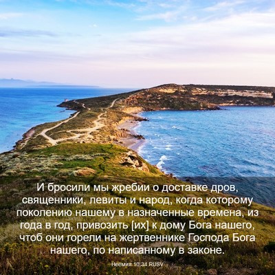 Picture 03 - Неемия 10:34 RUSV - И бросили мы жребии о - Bible Verse Picture
