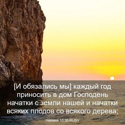 Picture 03 - Неемия 10:35 RUSV - [И обязались мы] каждый год - Bible Verse Picture