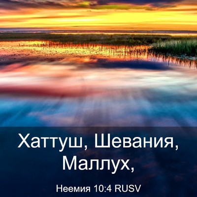 Picture 03 - Неемия 10:4 RUSV - Хаттуш, Шевания, - Bible Verse Picture