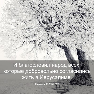 Picture 03 - Неемия 11:2 RUSV - И благословил народ всех, - Bible Verse Picture