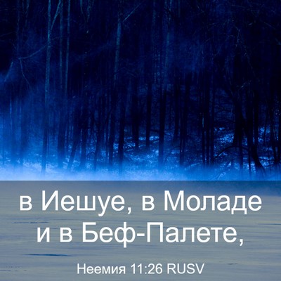 Picture 03 - Неемия 11:26 RUSV - в Иешуе, в Моладе и в - Bible Verse Picture