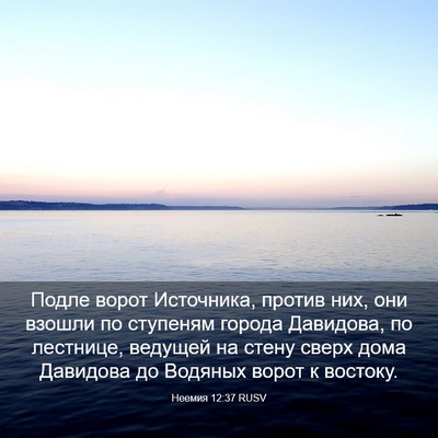 Picture 03 - Неемия 12:37 RUSV - Подле ворот Источника, - Bible Verse Picture