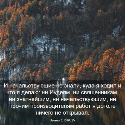 Picture 03 - Неемия 2:16 RUSV - И начальствующие не знали, - Bible Verse Picture