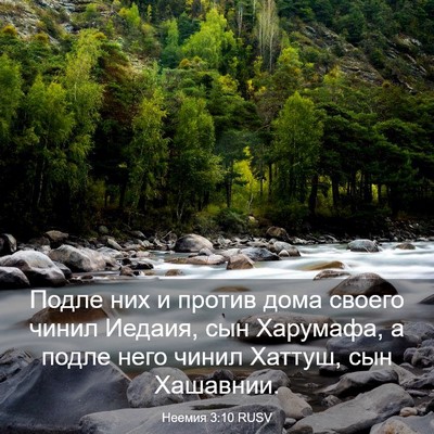 Picture 03 - Неемия 3:10 RUSV - Подле них и против дома - Bible Verse Picture