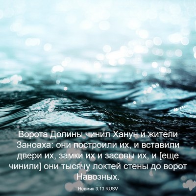 Picture 03 - Неемия 3:13 RUSV - Ворота Долины чинил Ханун - Bible Verse Picture