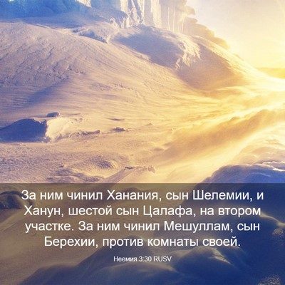 Picture 03 - Неемия 3:30 RUSV - За ним чинил Ханания, сын - Bible Verse Picture