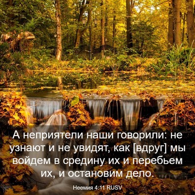 Picture 03 - Неемия 4:11 RUSV - А неприятели наши - Bible Verse Picture