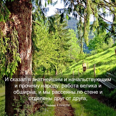 Picture 03 - Неемия 4:19 RUSV - И сказал я знатнейшим и - Bible Verse Picture