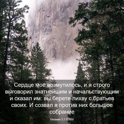 Picture 03 - Неемия 5:7 RUSV - Сердце мое возмутилось, и я - Bible Verse Picture