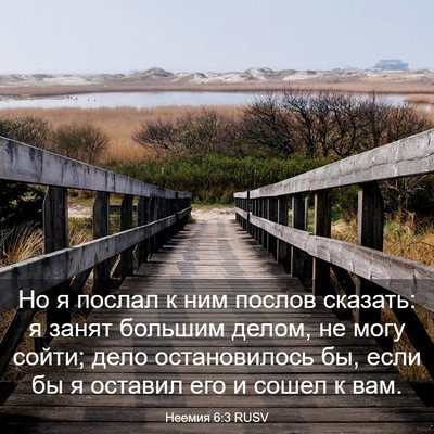 Picture 03 - Неемия 6:3 RUSV - Но я послал к ним послов - Bible Verse Picture