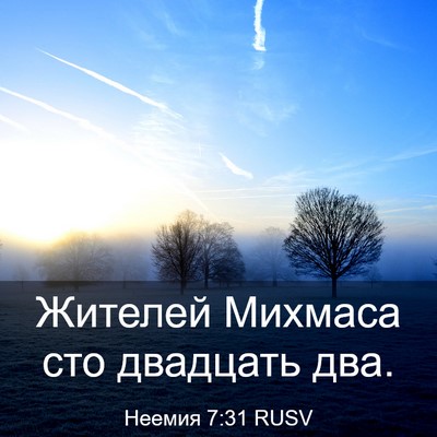 Picture 03 - Неемия 7:31 RUSV - Жителей Михмаса сто - Bible Verse Picture