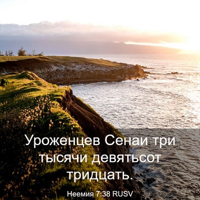 Picture 03 - Неемия 7:38 RUSV - Уроженцев Сенаи три тысячи - Bible Verse Picture