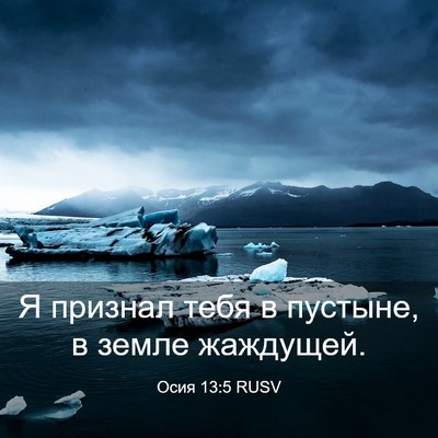 Picture 03 - Осия 13:5 RUSV - Я признал тебя в пустыне, в - Bible Verse Picture