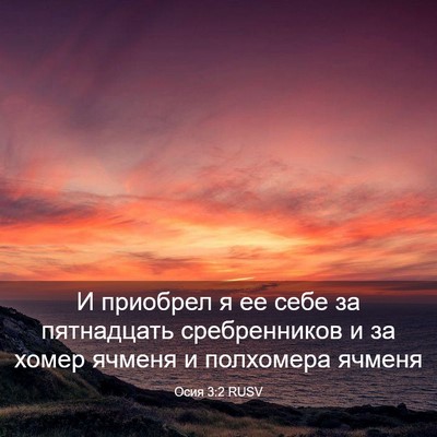 Picture 03 - Осия 3:2 RUSV - И приобрел я ее себе за - Bible Verse Picture