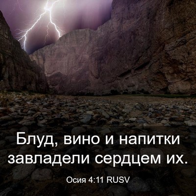 Picture 03 - Осия 4:11 RUSV - Блуд, вино и напитки - Bible Verse Picture