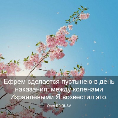 Picture 03 - Осия 5:9 RUSV - Ефрем сделается пустынею в - Bible Verse Picture