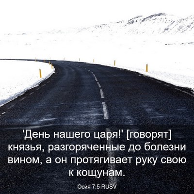 Picture 03 - Осия 7:5 RUSV - 'День нашего царя!' - Bible Verse Picture