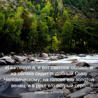 Picture 03 - Откровение 14:14 RUSV - И взглянул я, и вот светлое - Bible Verse Picture