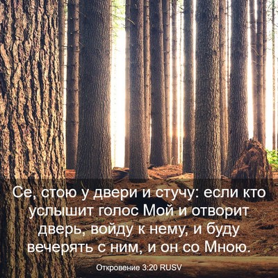 Picture 03 - Откровение 3:20 RUSV - Се, стою у двери и стучу: - Bible Verse Picture