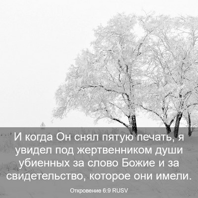 Picture 03 - Откровение 6:9 RUSV - И когда Он снял пятую - Bible Verse Picture