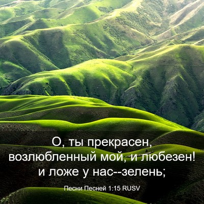 Picture 03 - Песни Песней 1:15 RUSV - О, ты прекрасен, - Bible Verse Picture