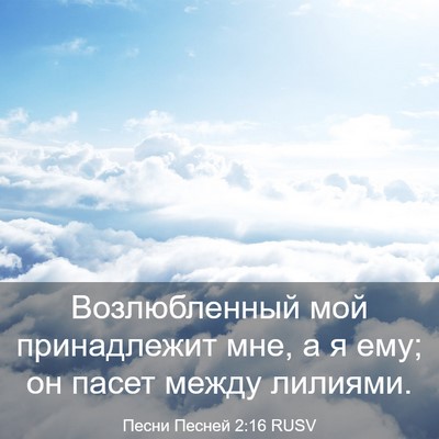 Picture 03 - Песни Песней 2:16 RUSV - Возлюбленный мой - Bible Verse Picture