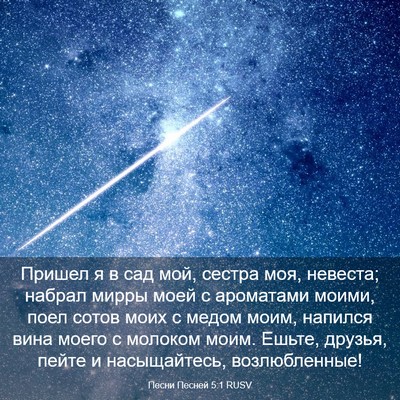 Picture 03 - Песни Песней 5:1 RUSV - Пришел я в сад мой, сестра - Bible Verse Picture