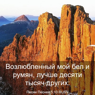Picture 03 - Песни Песней 5:10 RUSV - Возлюбленный мой бел и - Bible Verse Picture