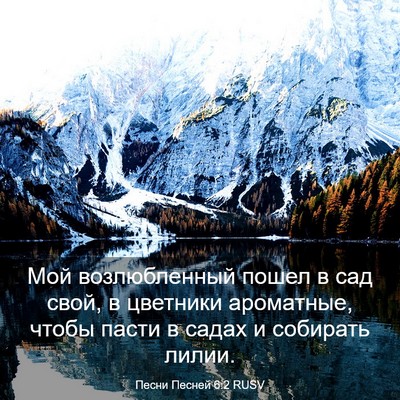 Picture 03 - Песни Песней 6:2 RUSV - Мой возлюбленный пошел в - Bible Verse Picture
