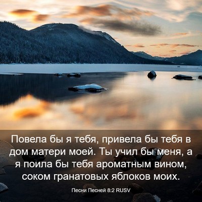 Picture 03 - Песни Песней 8:2 RUSV - Повела бы я тебя, привела - Bible Verse Picture
