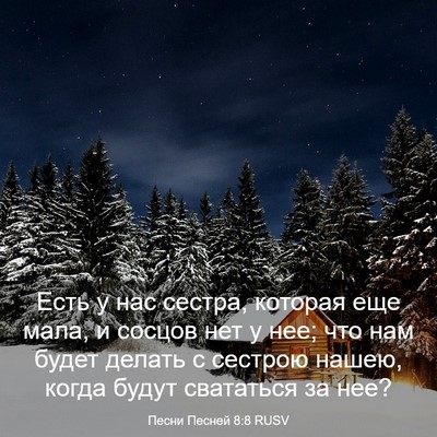 Picture 03 - Песни Песней 8:8 RUSV - Есть у нас сестра, которая - Bible Verse Picture