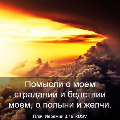 Picture 03 - Плач Иеремии 3:19 RUSV - Помысли о моем страдании и - Bible Verse Picture