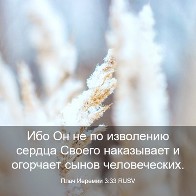 Picture 03 - Плач Иеремии 3:33 RUSV - Ибо Он не по изволению - Bible Verse Picture