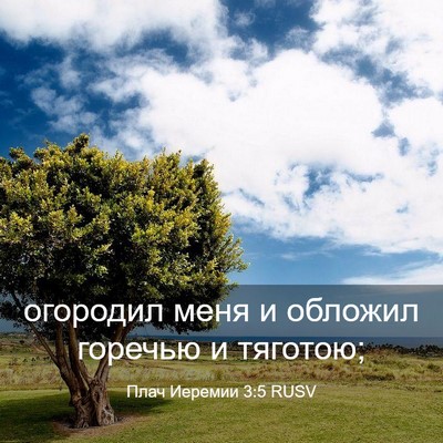 Picture 03 - Плач Иеремии 3:5 RUSV - огородил меня и обложил - Bible Verse Picture
