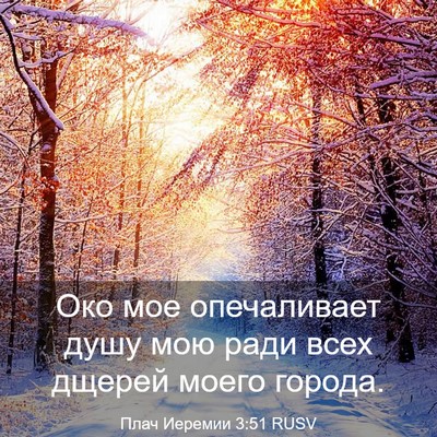 Picture 03 - Плач Иеремии 3:51 RUSV - Око мое опечаливает душу - Bible Verse Picture