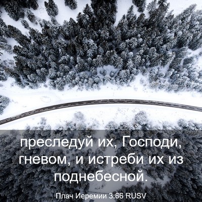 Picture 03 - Плач Иеремии 3:66 RUSV - преследуй их, Господи, - Bible Verse Picture