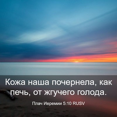 Picture 03 - Плач Иеремии 5:10 RUSV - Кожа наша почернела, как - Bible Verse Picture