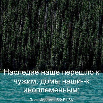 Picture 03 - Плач Иеремии 5:2 RUSV - Наследие наше перешло к - Bible Verse Picture