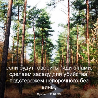 Picture 03 - Притчи 1:11 RUSV - если будут говорить: 'иди с - Bible Verse Picture
