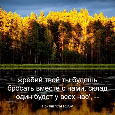 Picture 03 - Притчи 1:14 RUSV - жребий твой ты будешь - Bible Verse Picture
