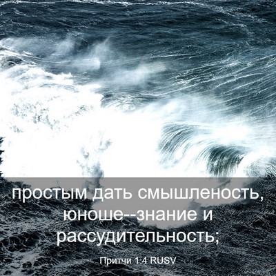 Picture 03 - Притчи 1:4 RUSV - простым дать смышленость, - Bible Verse Picture